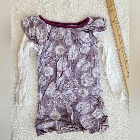 TEA COLLECTION Purpl Cream Floral  Dress Toddler 3 Charming floral - Picture 1 of 2